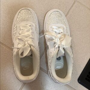 Nike White Lace Detail Sneakers